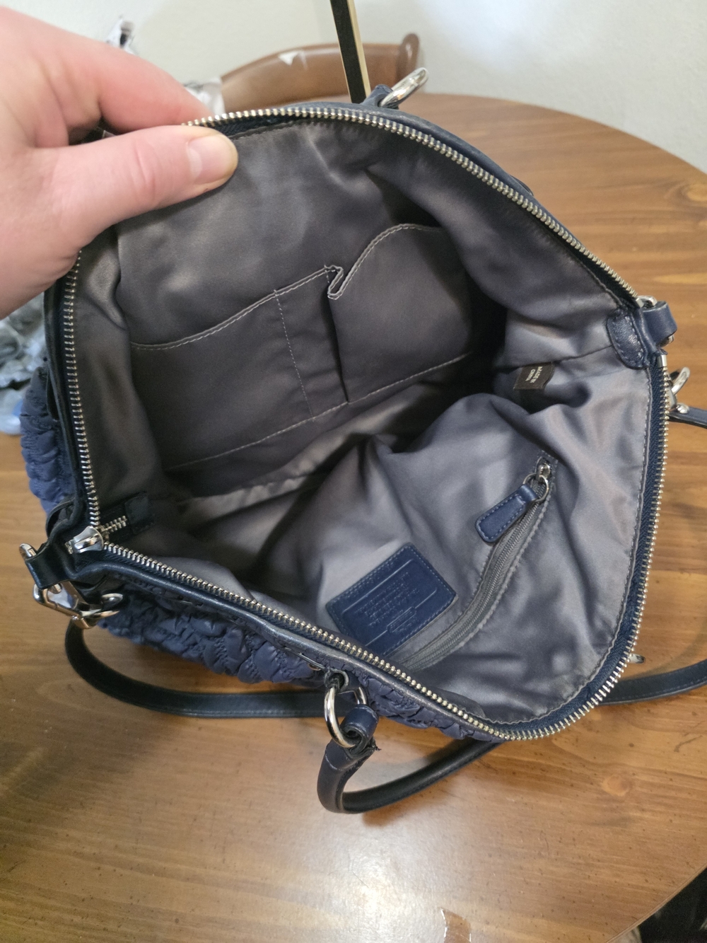 Coach 70th Anniversary  Quilted Navy Satchel with Top Handles - Picture 10 of 10